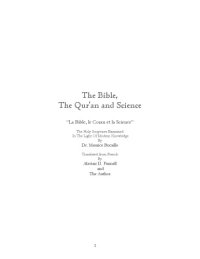 cover of the book BIBLE, THE QUR'AN AND SCIENCE: the holy scriptures examined in the light of modern knowledge