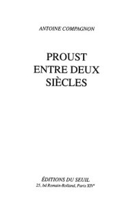 cover of the book Proust entre deux siècles