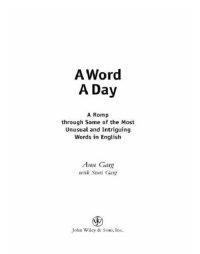 cover of the book A Word A Day: a Rom Through Some of the Most Unusual and Intriguing Words in English