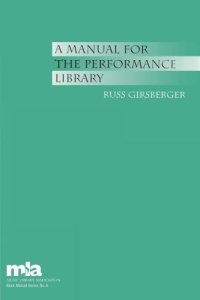 cover of the book A Manual for the Performance Library