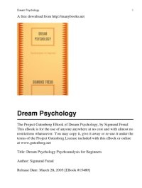 cover of the book Dream psychology