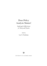 cover of the book Does policy analysis matter?: exploring its effectiveness in theory and practice