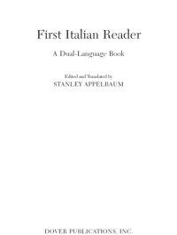 cover of the book First Italian reader: a dual-language book