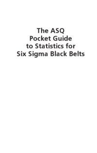 cover of the book The ASQ pocket guide to statistics for six sigma black belts