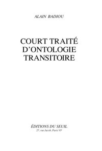 cover of the book Court Traité d'ontologie transitoire