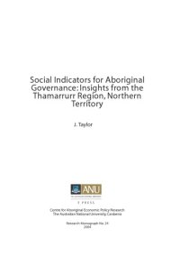 cover of the book Social indicators for Aboriginal governance: insights from the Thamarrurr Region, Northern Territory