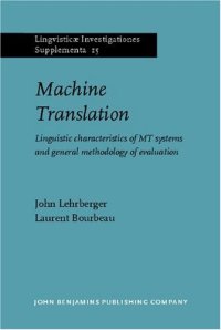 cover of the book Machine Translations. Linguistic characteristics of MT systems