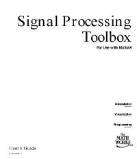 cover of the book Signal Processing Toolbox for Use with MATLAB - User's Guide