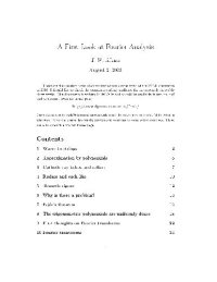 cover of the book A First Look at Fourier Analysis