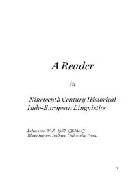 cover of the book A Reader in Nineteenth Century Historical Indo-European Linguistics