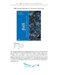 cover of the book JMX: Managing J2EE with Java Management Extensions