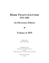 cover of the book Mark Twain's letters 1876-1880. Volume 4, 1879