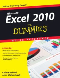 cover of the book Excel 2010 for dummies quick reference