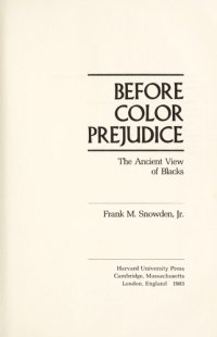 cover of the book Before Color Prejudice: The Ancient View of Blacks