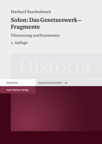 cover of the book Solon: Das Gesetzeswerk - Fragmente: Übersetzung und Kommentar