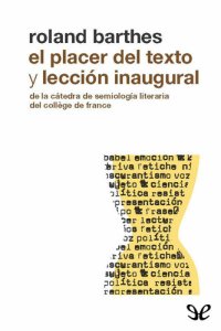 cover of the book El placer del texto y Lección inaugural