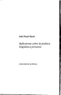 cover of the book Reflexiones sobre la política lingüística peruana