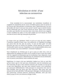 cover of the book Révolution et vérité : d’une infection au coronavirus