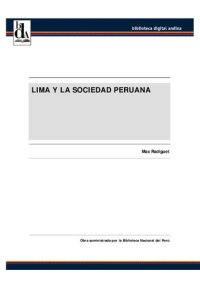 cover of the book Lima y la sociedad peruana (Souvenirs de l'Amérique Espagnole)