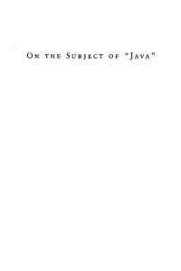 cover of the book On the subject of Java.