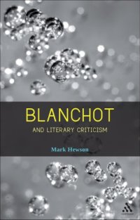 cover of the book Blanchot and literary criticism