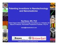 cover of the book Patenting inventions in nanotechnology and nanomedicine