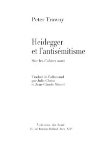 cover of the book Heidegger et l'antisémitisme sur les ''Cahiers noirs''