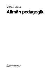 cover of the book Allmän pedagogik