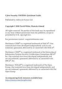 cover of the book Cyber Security: ESORMA Quickstart Guide: Enterprise Security Operations Risk Management Architecture for Cyber Security Practitioners