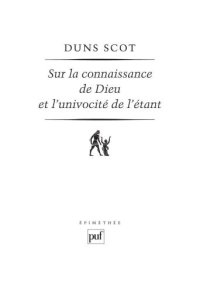 cover of the book Sur la connaissance de Dieu et l'univocité de l'étant