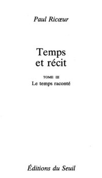 cover of the book Temps et Recit, Tome III