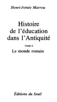 cover of the book Histoire de l'education dans l'Antiquite, tome 2