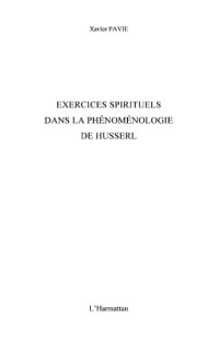 cover of the book Exercices spirituels dans la phénoménologie de Husserl