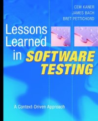 cover of the book Lessons learned in software testing