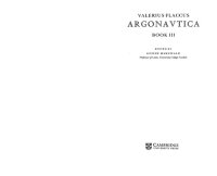 cover of the book Valerius Flaccus: Argonautica Book III