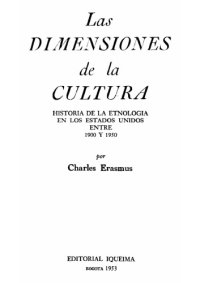 cover of the book Las dimensiones de la cultura: Historia de la etnología en los Estados Unidos entre 1900 y 1950