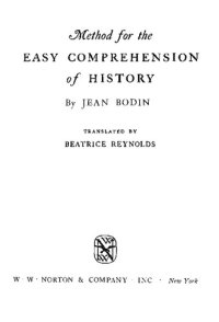 cover of the book Method for the Easy Comprehension of History [Methodus ad facilem historiarum cognitionem]