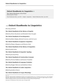 cover of the book The Oxford handbook of the word