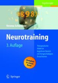 cover of the book Neurotraining: Therapeutische Arbeit im kognitiven Bereich mit hirngeschädigten Erwachsenen