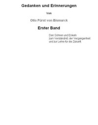 cover of the book Gedanken und Erinnerungen, Band 1