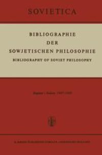 cover of the book Bibliographie der Sowjetischen Philosophie: Bibliography of Soviet Philosophy V