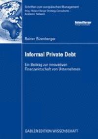 cover of the book Informal Private Debt: Ein Beitrag zur innovativen Finanzwirtschaft von Unternehmen