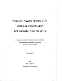 cover of the book Formal power series and umbral chromatic polynomials of graphs