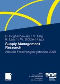 cover of the book Supply Management Research: Aktuelle Forschungsergebnisse 2009