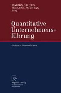 cover of the book Quantitative Unternehmensführung: Denken in Austauschraten