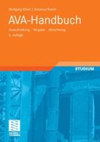 cover of the book AVA-Handbuch: Ausschreibung — Vergabe — Abrechnung