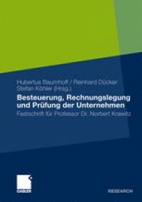 cover of the book Besteuerung, Rechnungslegung und Prüfung der Unternehmen