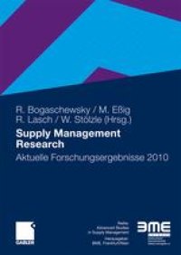 cover of the book Supply Management Research: Aktuelle Forschungsergebnisse 2010