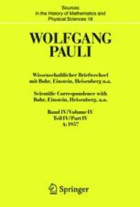 cover of the book Wolfgang Pauli: Wissenschaftlicher Briefwechsel mit Bohr, Einstein, Heisenberg u.a. Band IV, Teil IV, A:1957