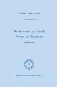 cover of the book The Formation of Husserl’s Concept of Constitution